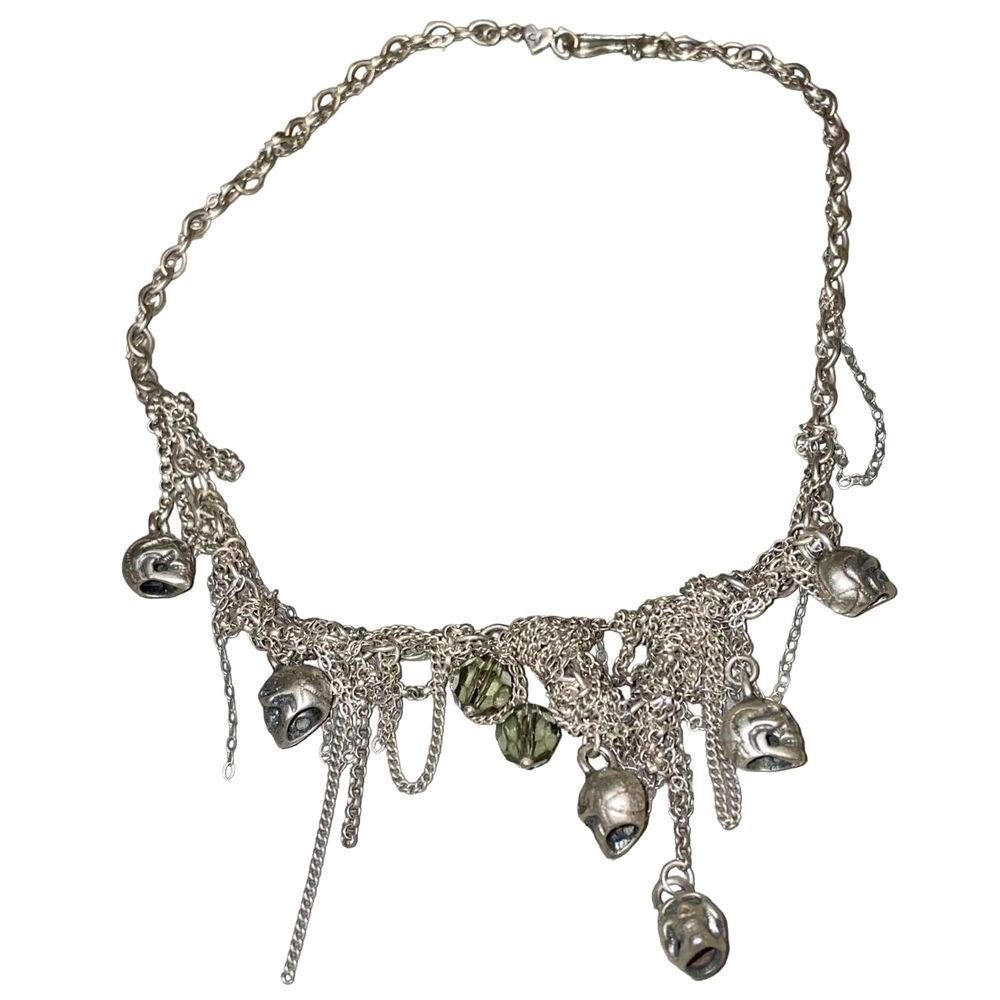 Chan Luu Vintage Skull Rocker Choker Necklace. .925 sterling silver